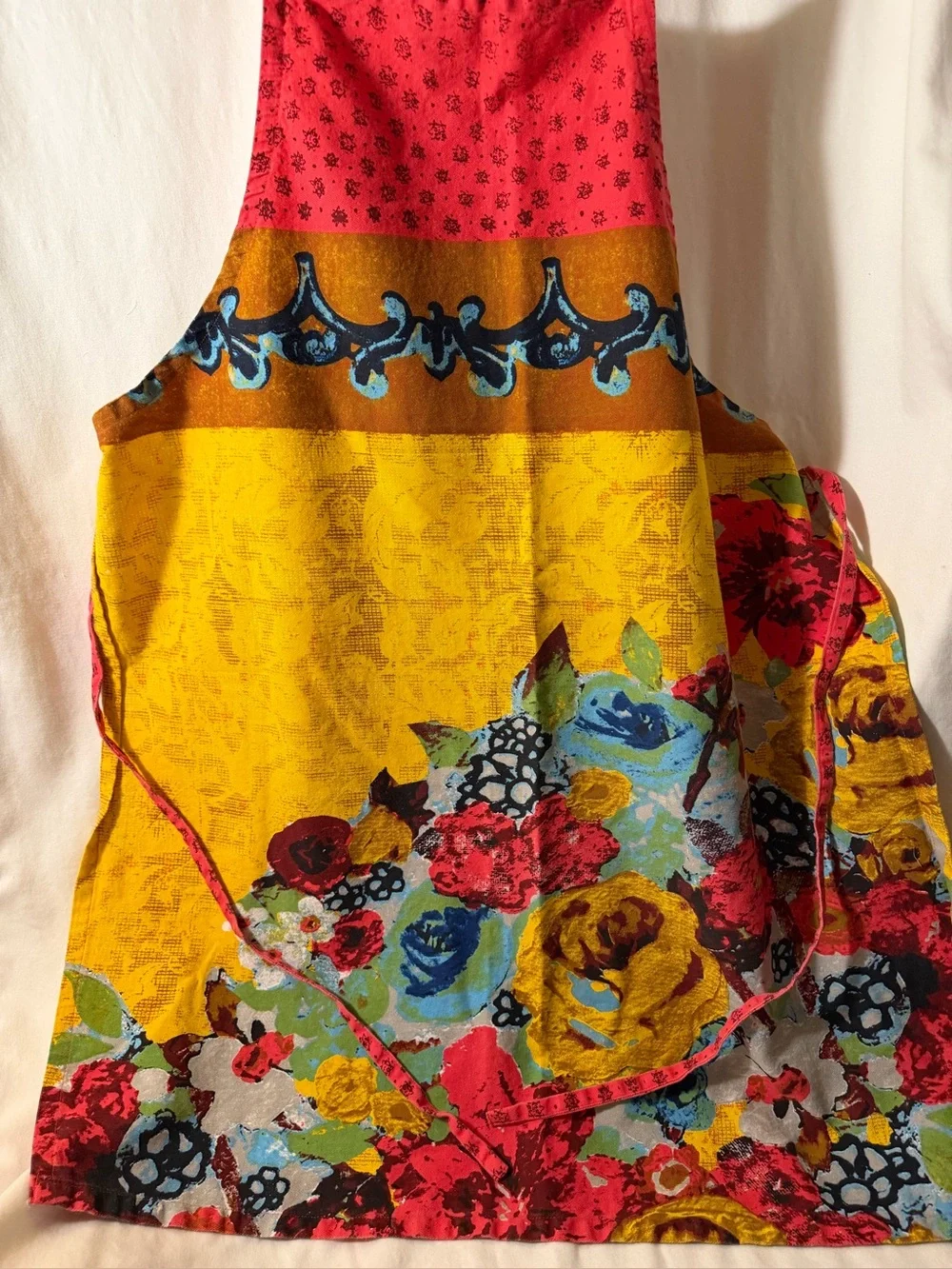 Artisan made colorful apron. New condition signed by artisan
